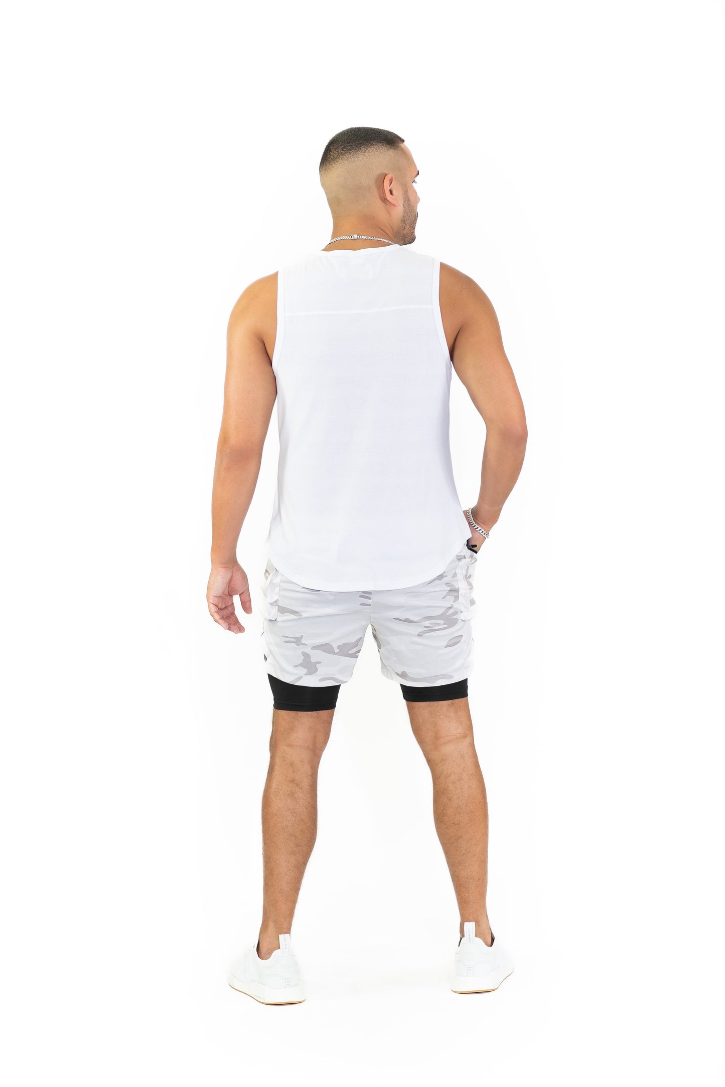 Men’s 2-in-1 Shorts (White/Camo)