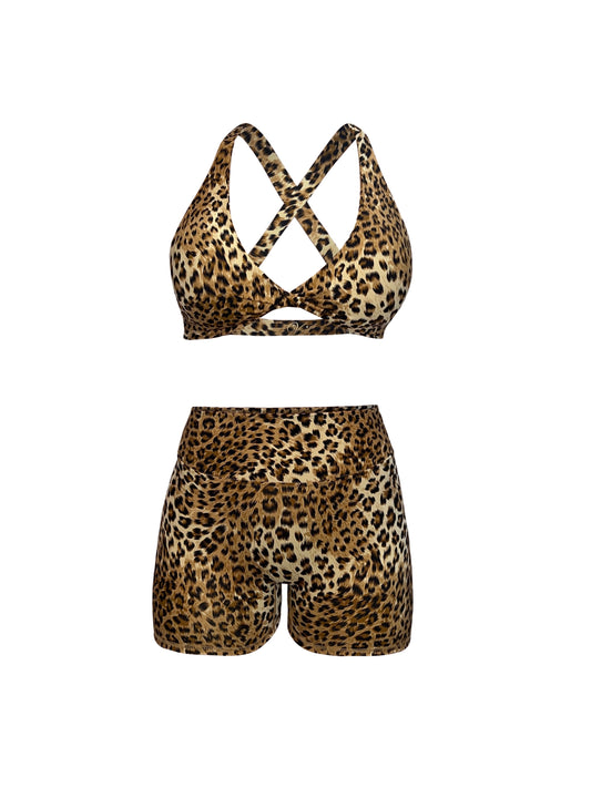 Leopard High-Rise Shorts Set